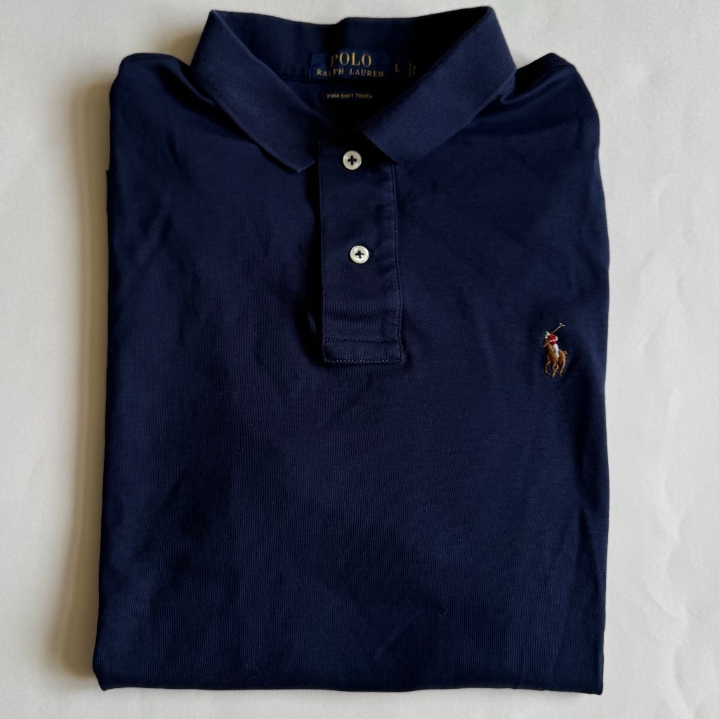 Polo Ralph Lauren Classic Pima Soft Touch Short Sleeve Polo Shirt Navy L
